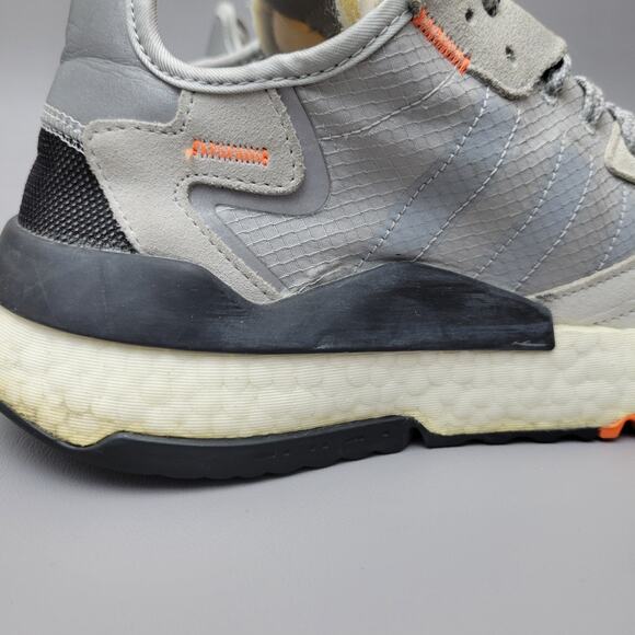 Adidas Boost Mens Nite Jogger Sneakers Sz 11.5 Grey Orange Flight Club Exclusive - Picture 6 of 12